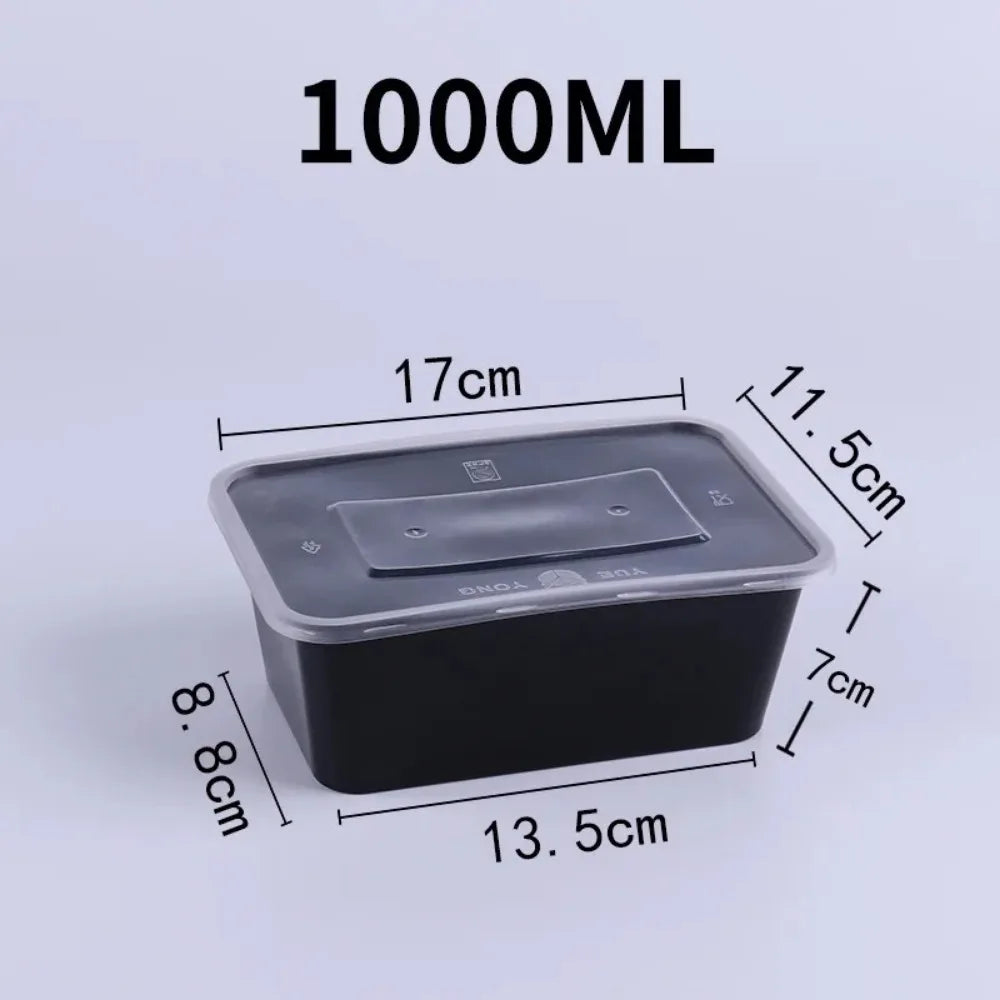 10-Pack Black Disposable Food Containers – Leak-Resistant with Secure Lids | Ideal for Salads, Sandwiches
