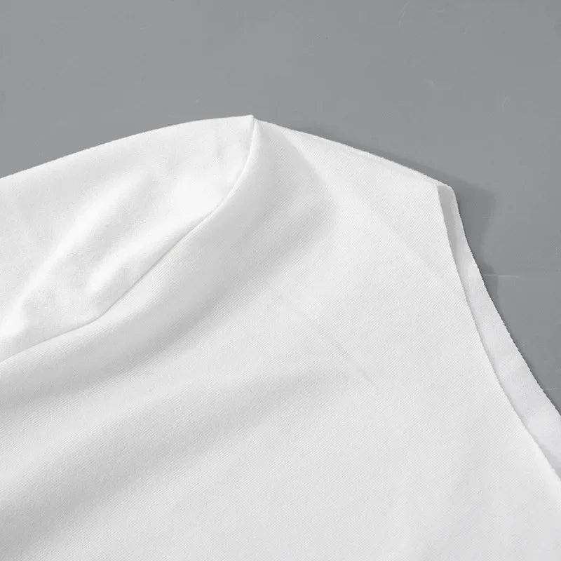 Ruched Bodycon Dress Women Sexy Long Sleeve Twist Ruffles Hem Mini Y2k Dresses Autumn White Elegant