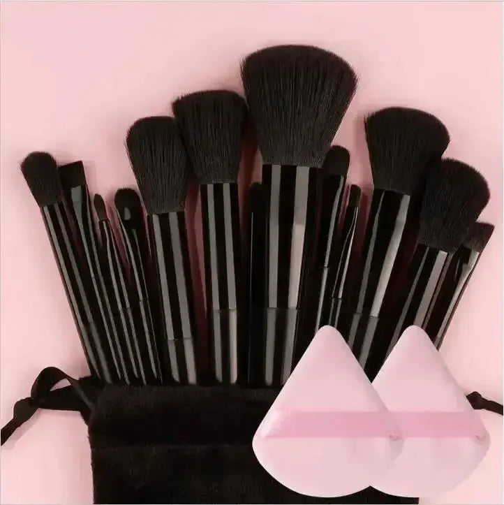 13pcs Premium  Nylon Bristle Makeup Brush Set - Soft, Gentle, and Cruelty-Free for Flawless Foundation, Blush, Powder,