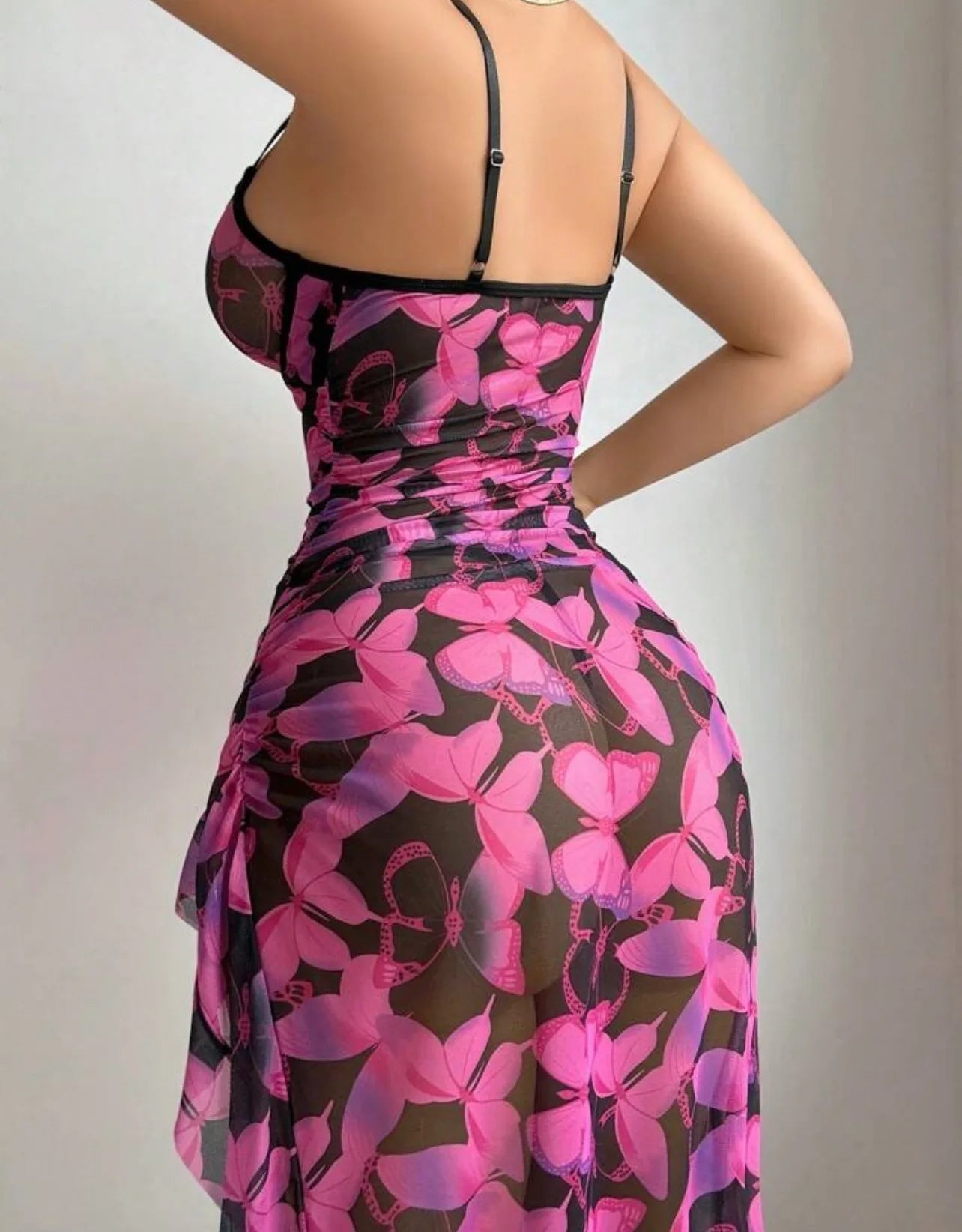 New Women's Nightgown Butterfly Print Sleeveless Vest Nightgown Camisole