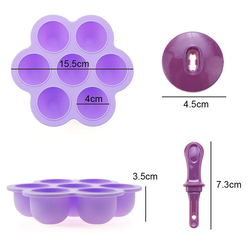 JCD 4/7Holes DIY Ice Cream Pops Silicone Mold Ice Cream Ball Maker Popsicles Molds Baby Fruit Shake Home Kitchen Accessories