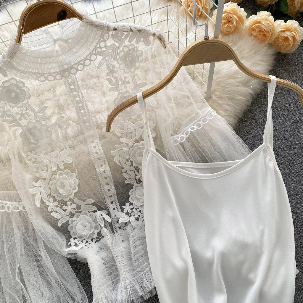 Lace Puff Long Sleeve Blouse Vintage Fashion Blouses Elegant Femme Blusas Korean Woman Tops Women Shirts Clothing Dropshipping
