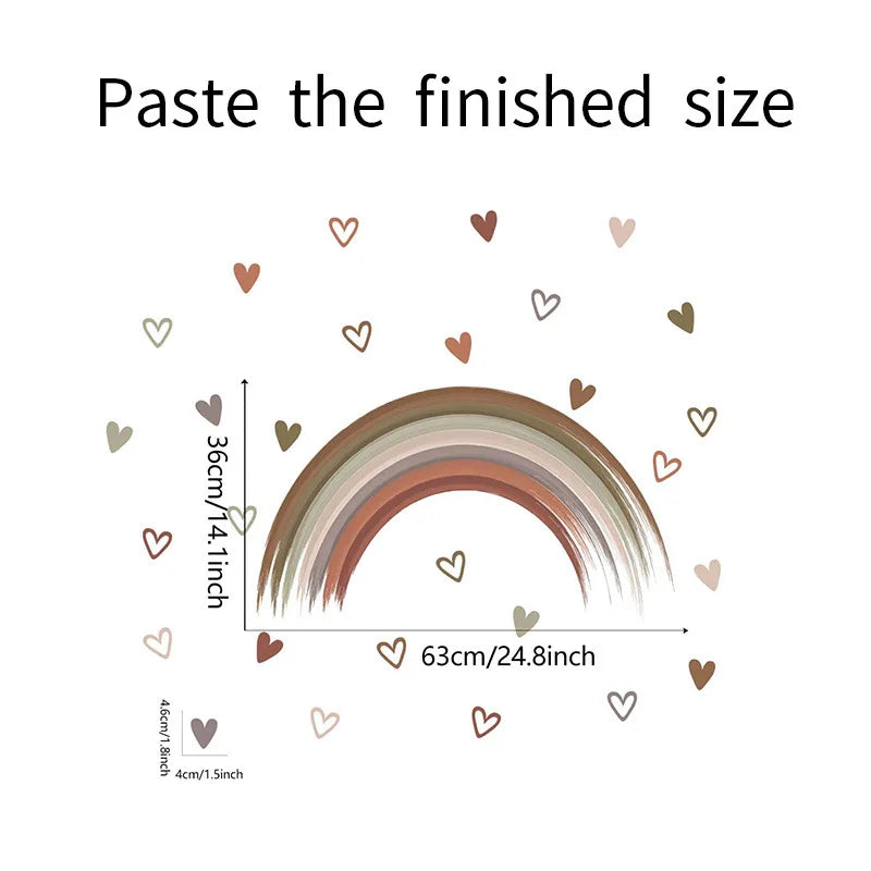 Boho Rainbow Vinyl Child Wall Sticker For Baby Room Decor Bedroom Accessories Furniture Sticker Adhesive Wallpaper Wall Decor