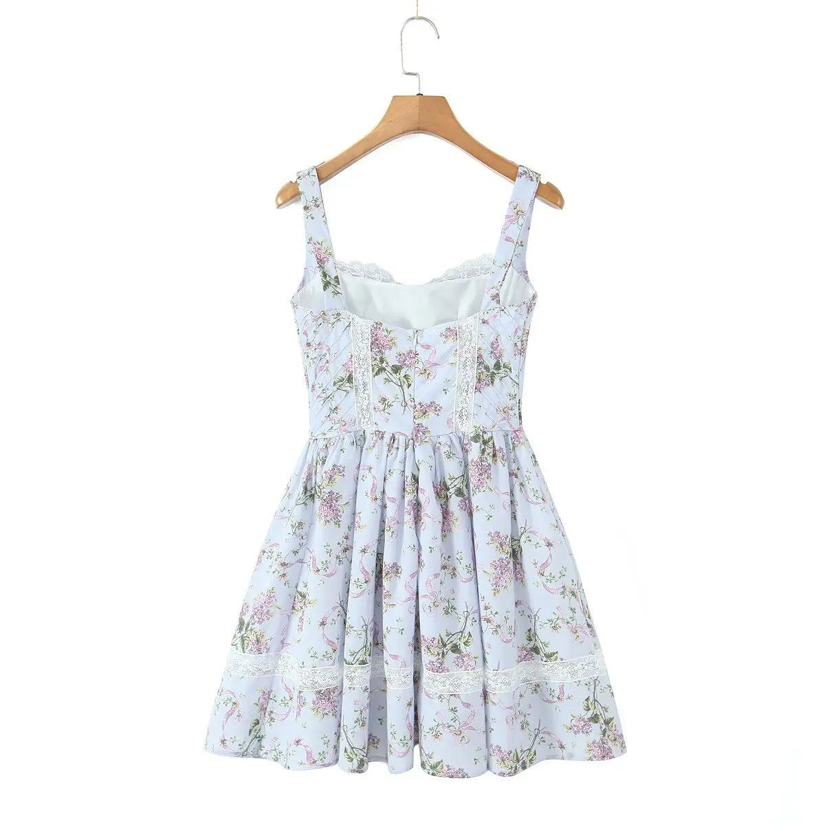 Floral Printed Summer Women's Dress Sleeveless Short Mini Tank Vestidos A-line Lace Dress 2025 New in Beach Vintage Party Dress