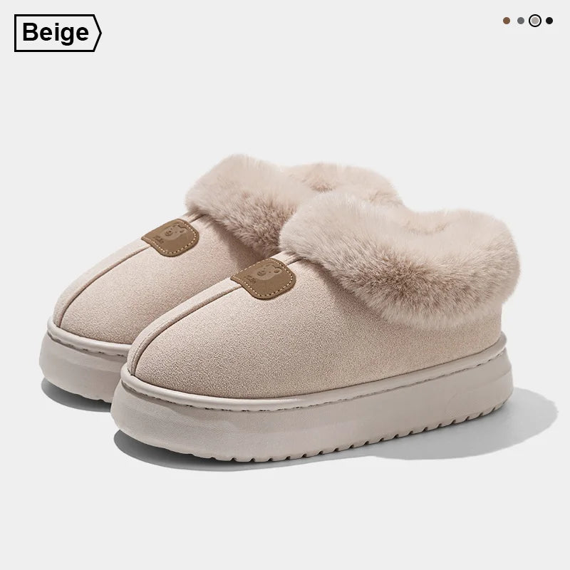 Fleece Lined Winter Slippers For Men Women With Ankle Cover Thick Sole Lightweight Eva Indoor Outdoor Warm Home Shoes Multiple C