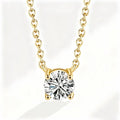 925 Sterling Silver 18K Gold-Plated Necklace Versatile Single Shiny Zircon Clavicle Chain Women's Wedding Jewelry