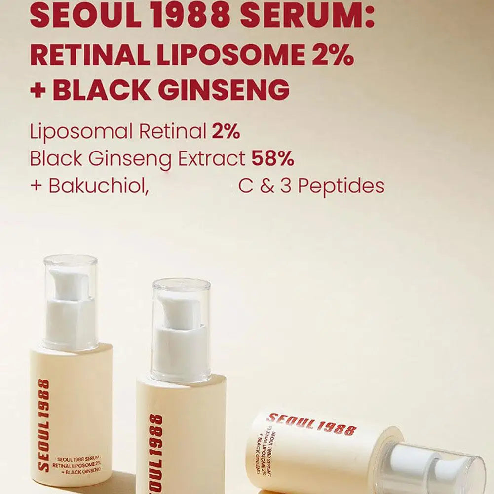 Seoul 1988 Retinol Face Care Serum With Black Ginseng Niacinamide Vitamin C Long-lasting Moisturizing Firming Ampoule Skin Care