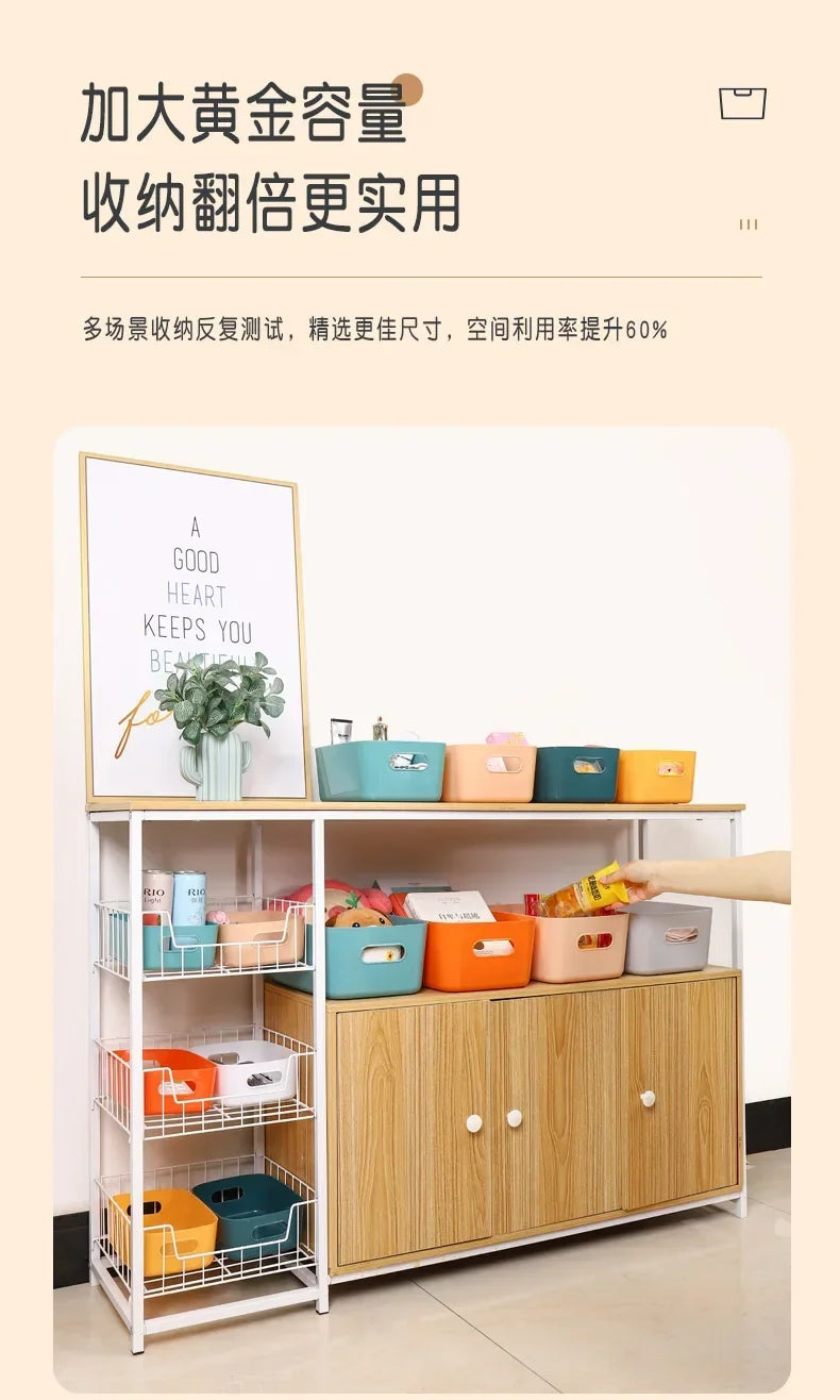 Foldable Storage Boxes Student Desktop Collapsible Crate Organizer Tape Stationery Cosmetic Rack Folding Storage Basket 1PC