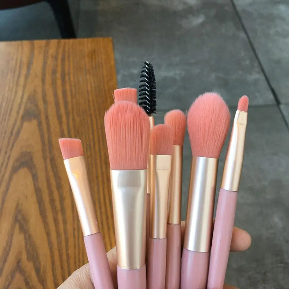 8Pcs/lot Mini Make-up Brush Set Ins Portable Travel Makeup Brush Eye Shadow Foundation Refresh Hand Soft Hair Beauty Tool