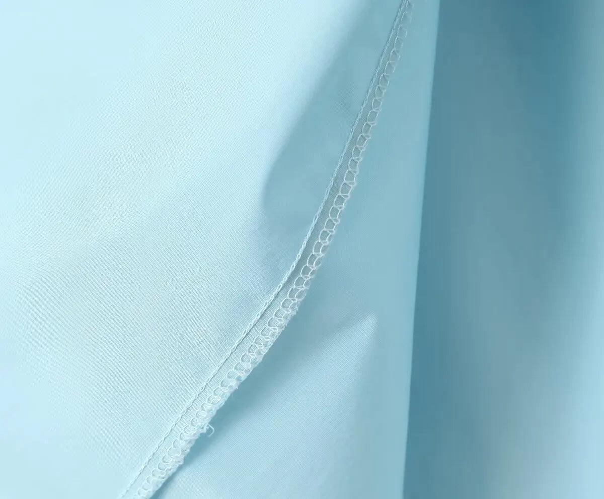 2024 Sexy Sky blue Splice Lace Bow Ruched Chest Corset Style Sling Dress Cross Bandage Lacing Up Back Hem Slit Midi Robe Women