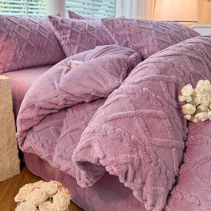 Warmth Duvet Cover Dual Use Blanket Warm Winter Blanket Soft Cozy Quilt Cover Plush Blankets for Beds Soft Cozy NO Pillowcases