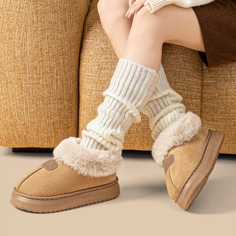 Fleece Lined Winter Slippers For Men Women With Ankle Cover Thick Sole Lightweight Eva Indoor Outdoor Warm Home Shoes Multiple C