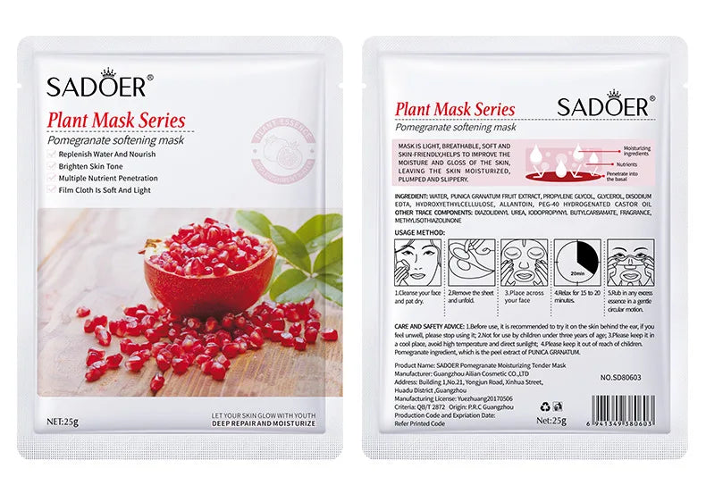 8pcs Fruits Face Mask Beauty Facial Skincare Masks Moisturizing Firming Hydrating Facial Mask Face Care Korean Cosmetics