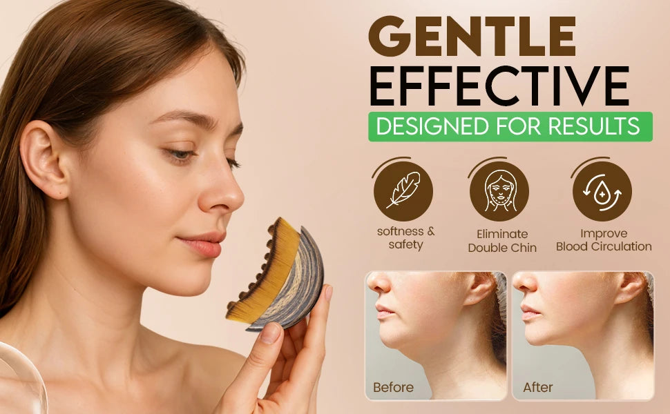 Lymphatic Contour Face Brush Dry Brushing Face Brush Lymphatic Drainage Massager for Face Chin Jawline Sculpting Beauty Tool