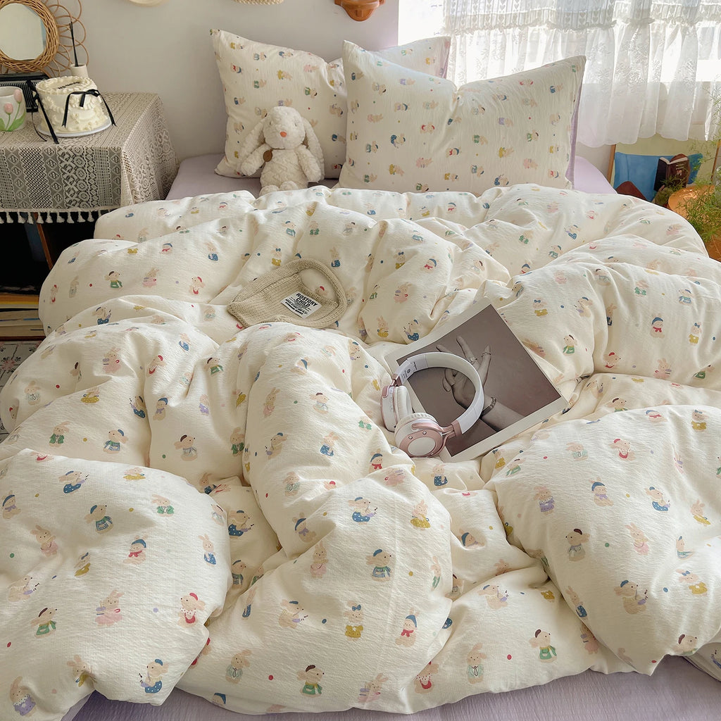 Home Microfiber Duvet Cover 1Pc Breathable Soft Zipper Closure Corner Ties Wrinkle Resistant Hypoallergenic Bedding for Bedroom