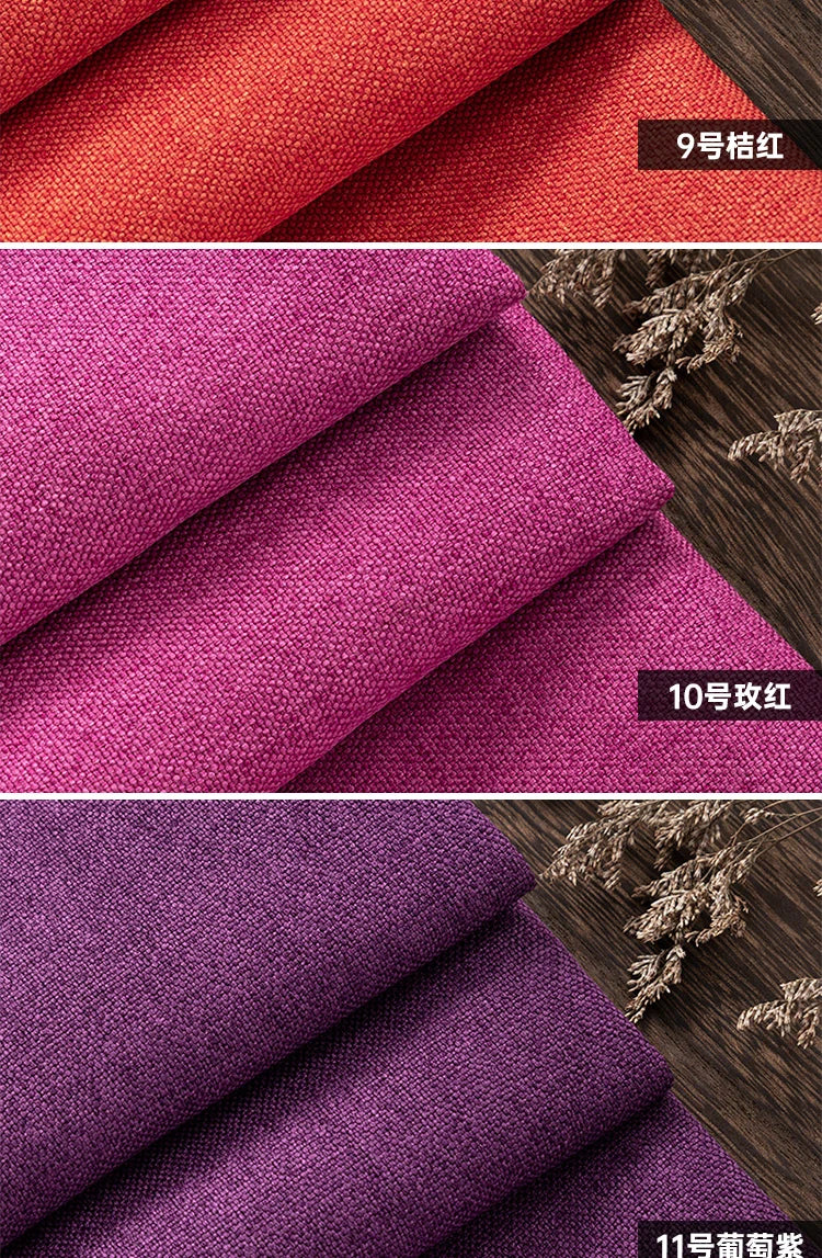 Thickened Plain Linen Fabric Fine By The Meter for Tablecloth Bags Pillow Cushion Cover Sewing Sofa Cloth Wearable Beige Gray
