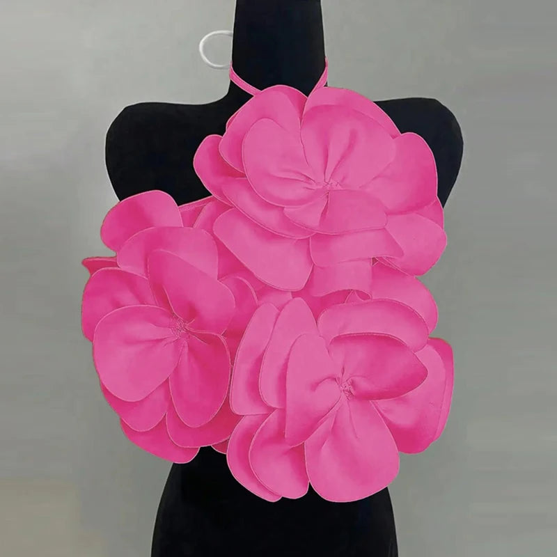 Elegant Flower Design T Shirt Women Sexy Sleeveless Women T-Shirts Pink Red Black Fashion Slim Tee Tops Female Pullover
