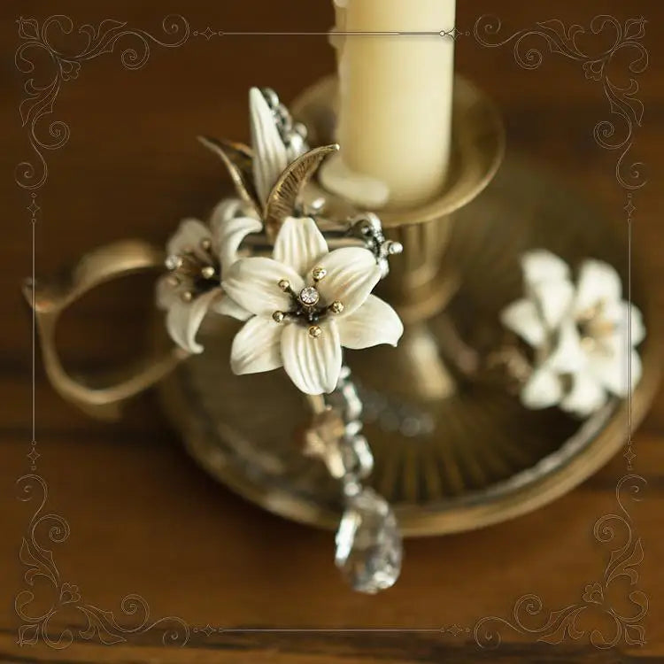 Xiaoye Lily Elegant Gothic Necklace Ring Brooch