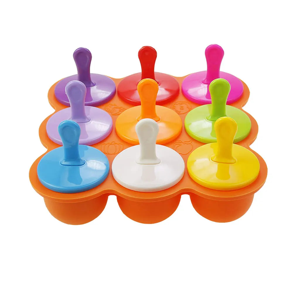 JCD 4/7Holes DIY Ice Cream Pops Silicone Mold Ice Cream Ball Maker Popsicles Molds Baby Fruit Shake Home Kitchen Accessories