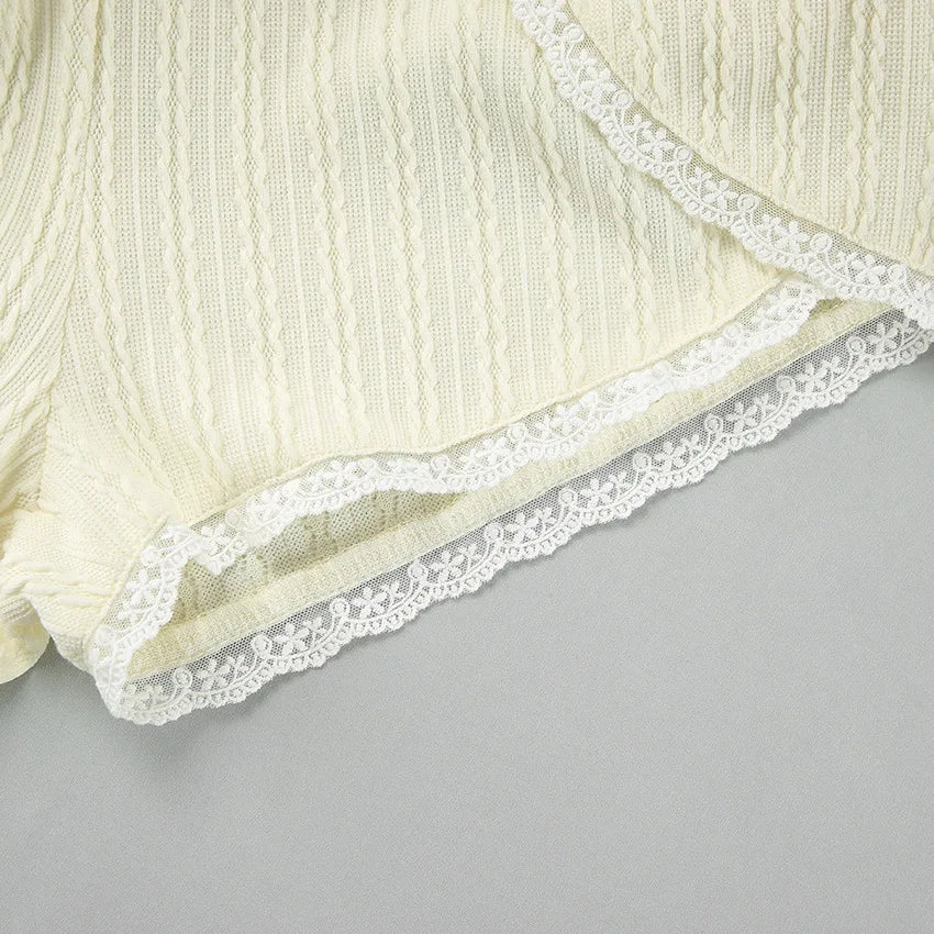 Women's Nightwear Set Sexy Lace-Trimmed Camisole Top with Cutout Details and Shorts Women's Loungewear