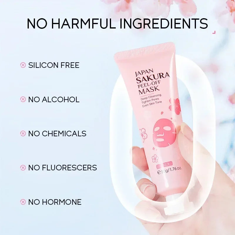 Sakura Peeling Face Mask Deep Cleansing Aging Anti Wrinkle Whitening Blackhead Removed Tear Off Mask Facial Skin Care 50g