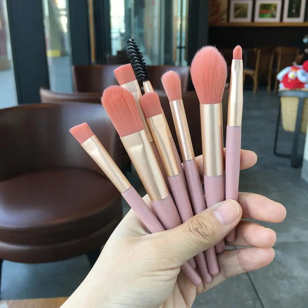8Pcs/lot Mini Make-up Brush Set Ins Portable Travel Makeup Brush Eye Shadow Foundation Refresh Hand Soft Hair Beauty Tool