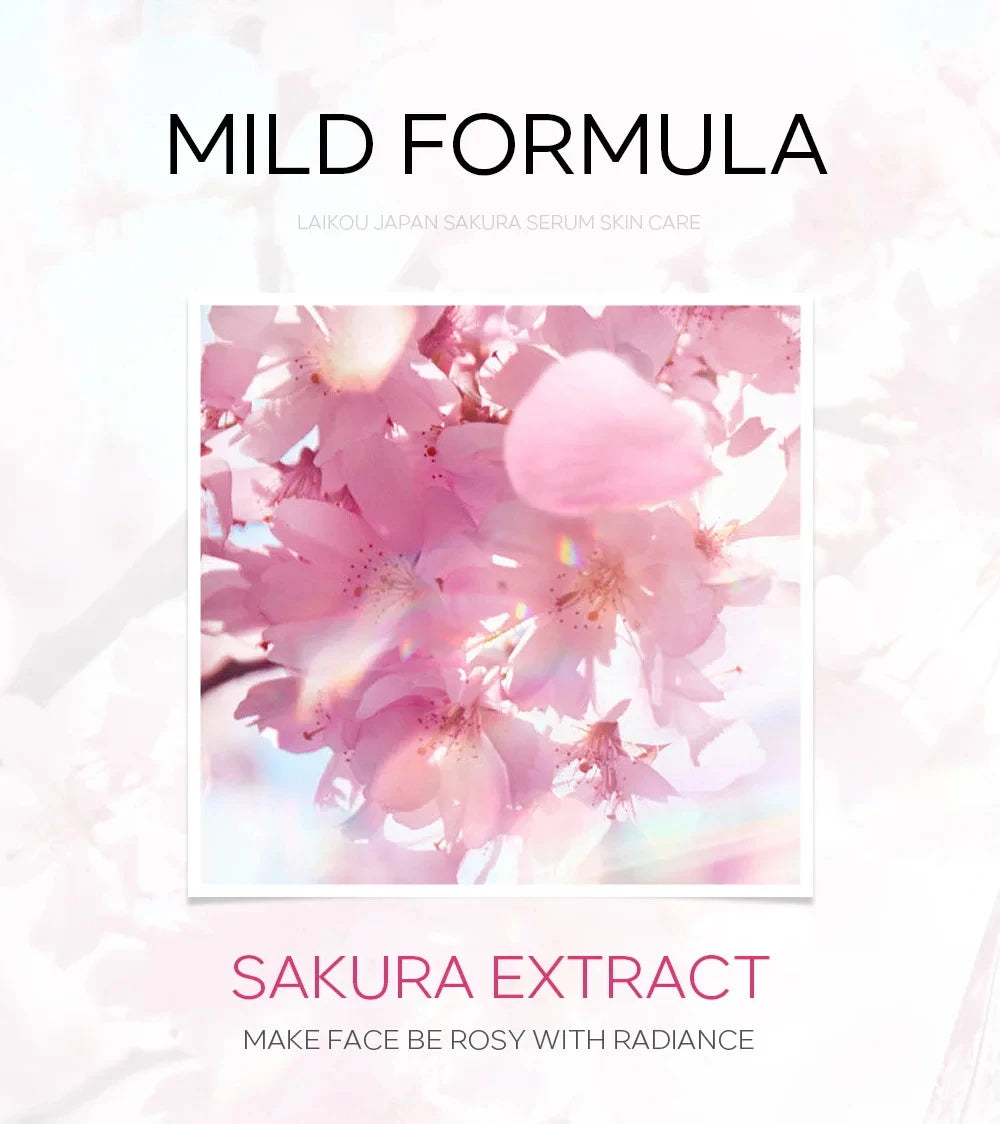 Sakura Whitening Face Serum Fade Fine Lines Anti Aging Tighten Pores Improve Melanin Pigment Dull Moisturizer Brighten Skin Care