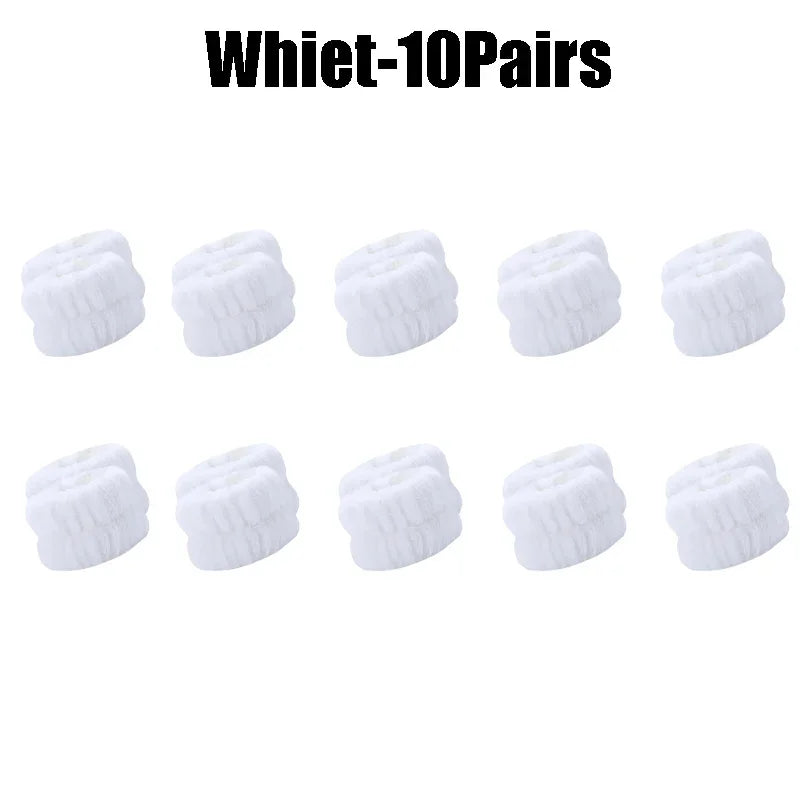 1-10Pairs Flannel Skincare Spa Wristband Makeup Facial Wrist Washband Face Towel Wash Bow Headband Scrunchie Set for Women