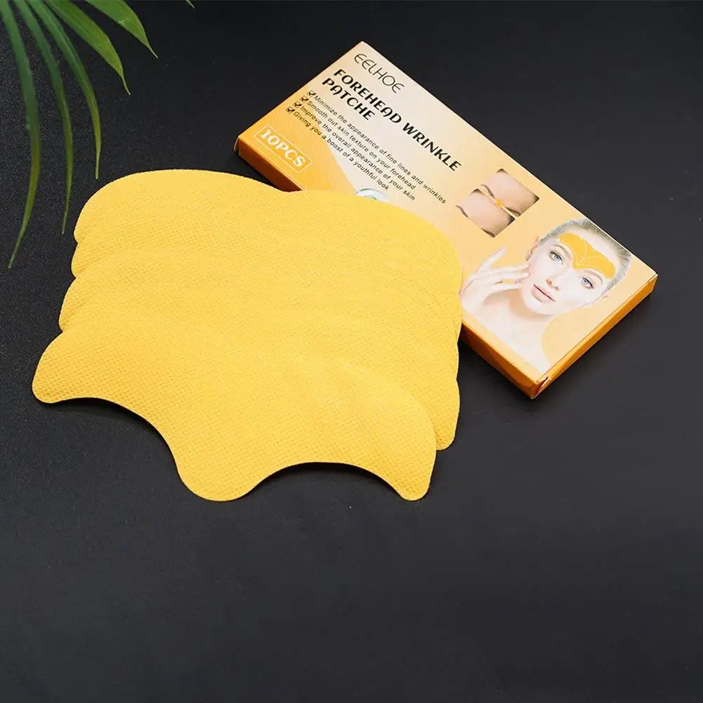 10pcs/box Forehead Wrinkle Patch Lightening Forehead Wrinkle Gel Patch Hydrolyzed Collagen Firming Mask Facial Skincare Sticker