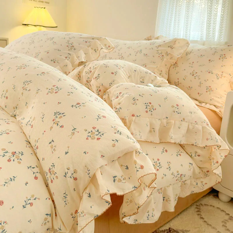 Bonenjoy Lace Duvet Cover Printed Home Quilts Cover Ruffles Comforter Covers Adults Kids Room Bedding (Pillowcase Need Order)