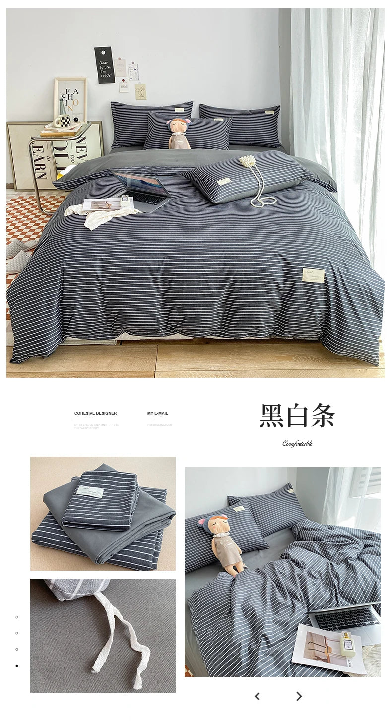 Small plaid pattern style single quilt cover double bed down duvet cover220x240cm large size quilt cover without pillowcase