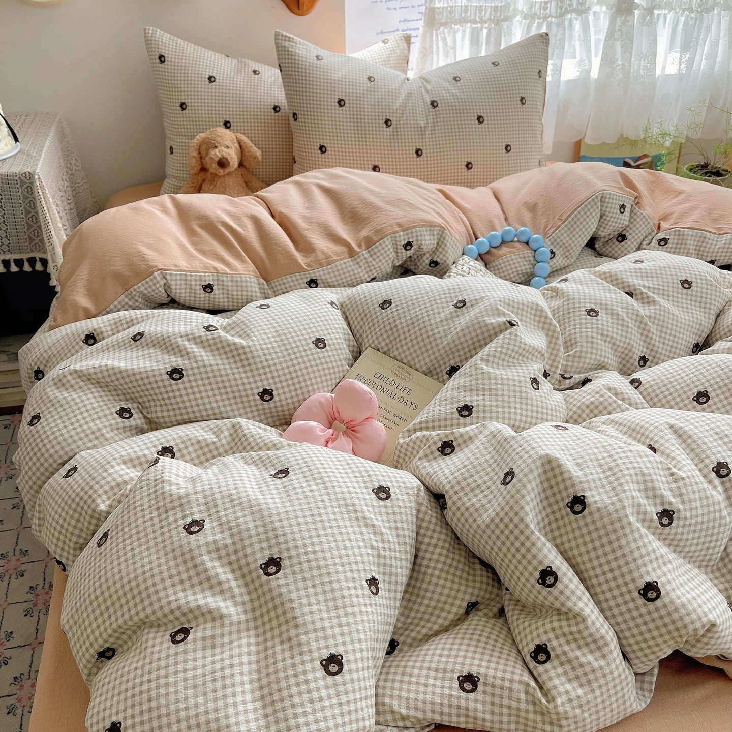 Home Microfiber Duvet Cover 1Pc Breathable Soft Zipper Closure Corner Ties Wrinkle Resistant Hypoallergenic Bedding for Bedroom