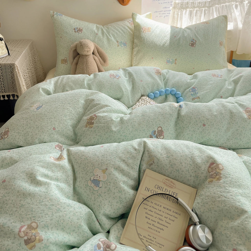 Home Microfiber Duvet Cover 1Pc Breathable Soft Zipper Closure Corner Ties Wrinkle Resistant Hypoallergenic Bedding for Bedroom
