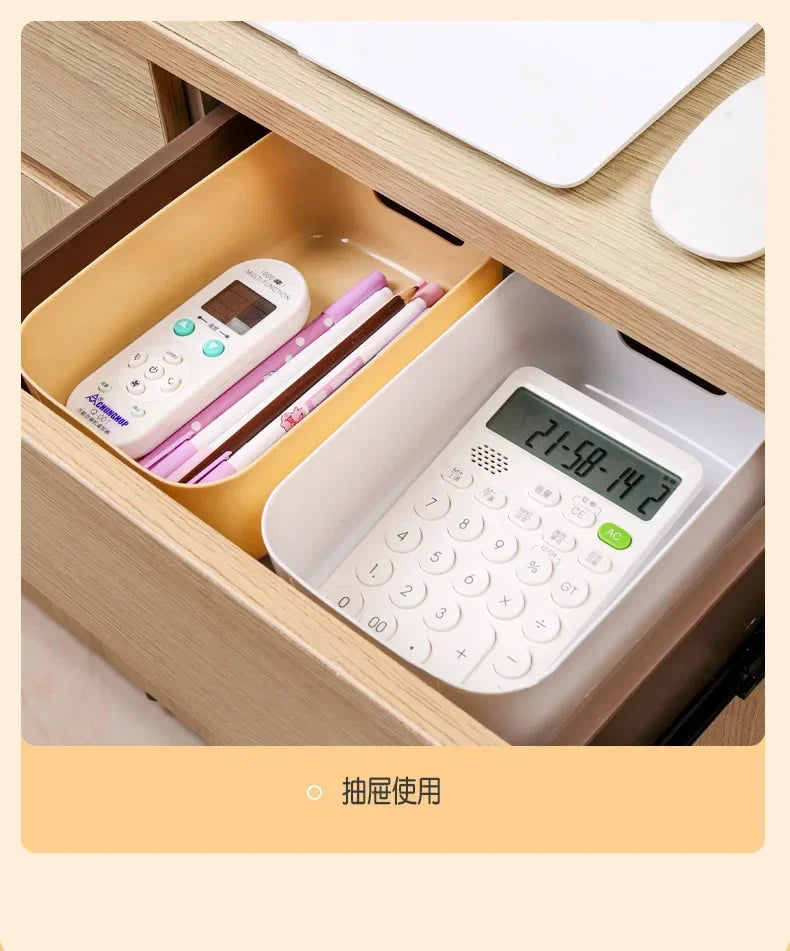 Foldable Storage Boxes Student Desktop Collapsible Crate Organizer Tape Stationery Cosmetic Rack Folding Storage Basket 1PC