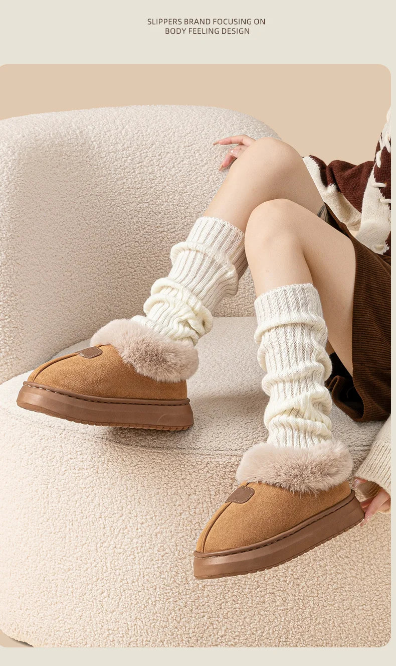 Fleece Lined Winter Slippers For Men Women With Ankle Cover Thick Sole Lightweight Eva Indoor Outdoor Warm Home Shoes Multiple C