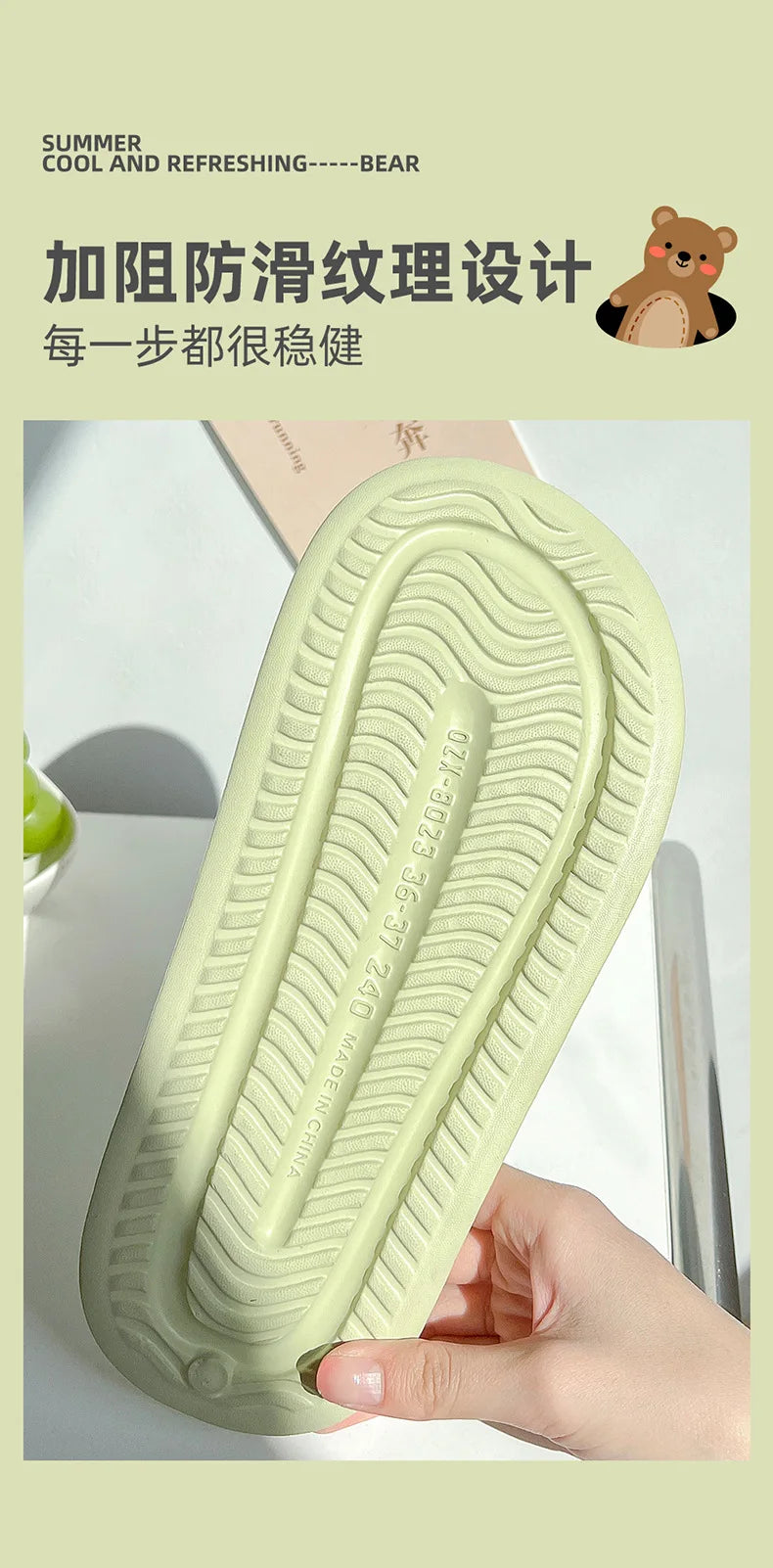 2026 Home Slippers for Women Men Open Toe Waterproof Soft Sole Slides Summer One Strap Solid Color Comfort Flat Bottom Slippers