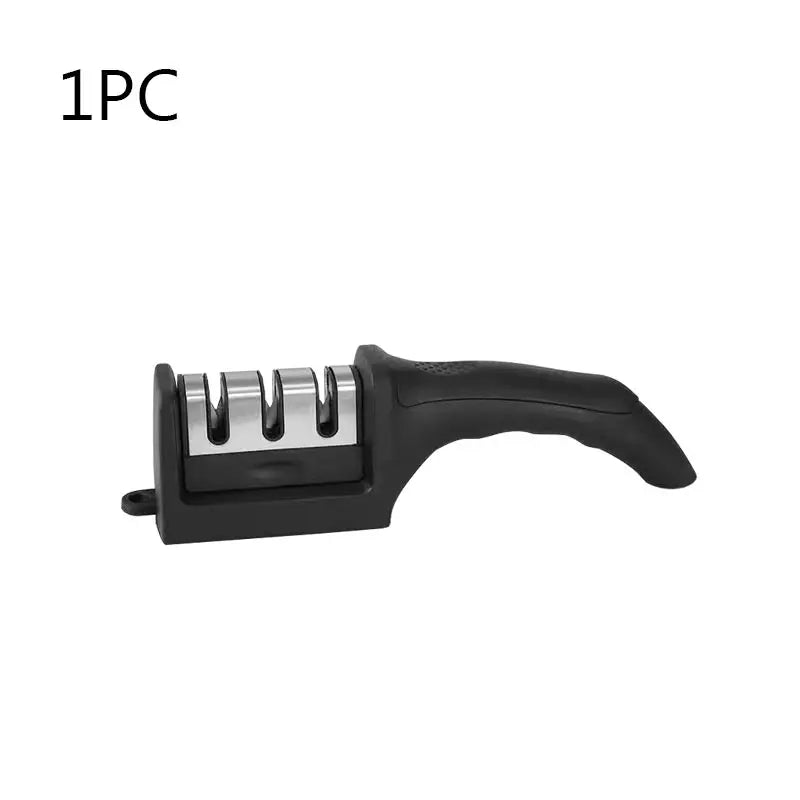 Knife Sharpener Whetstone Sharpening Professional Multi-function 3 Stages Ceramic Sharpener for Kitchen Knife with Non-slip Base