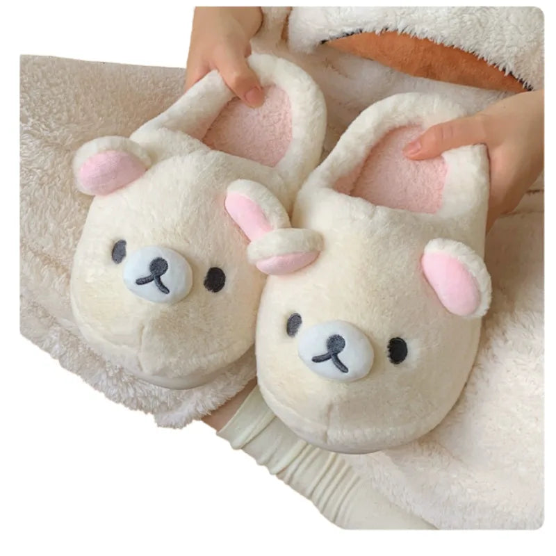 Women's Slippers Winter Couple Style Slippers Cute Relaxing Bear Cotton Cloud Non Slip Warm Shoes For Household Outdoor Holiday