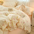 Bonenjoy Lace Duvet Cover Printed Home Quilts Cover Ruffles Comforter Covers Adults Kids Room Bedding (Pillowcase Need Order)