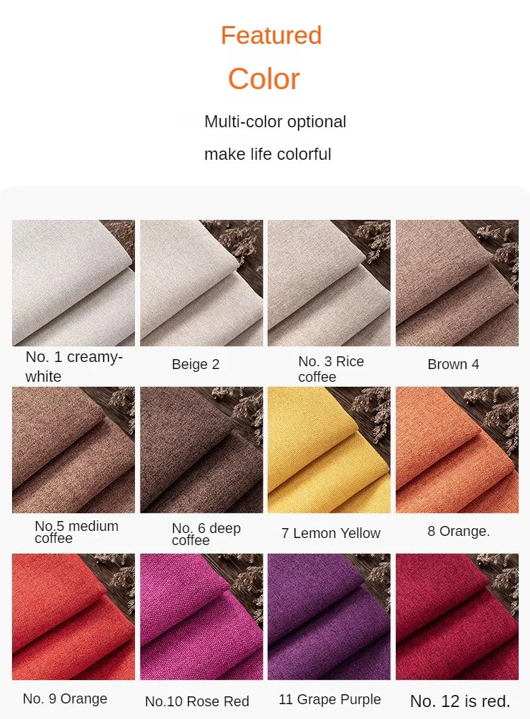 Thickened Plain Linen Fabric Fine By The Meter for Tablecloth Bags Pillow Cushion Cover Sewing Sofa Cloth Wearable Beige Gray