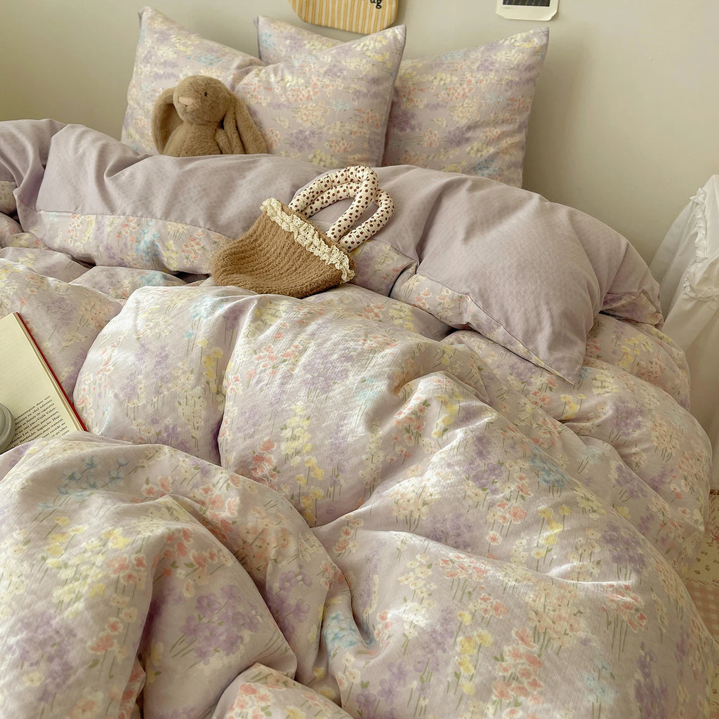 Home Microfiber Duvet Cover 1Pc Breathable Soft Zipper Closure Corner Ties Wrinkle Resistant Hypoallergenic Bedding for Bedroom