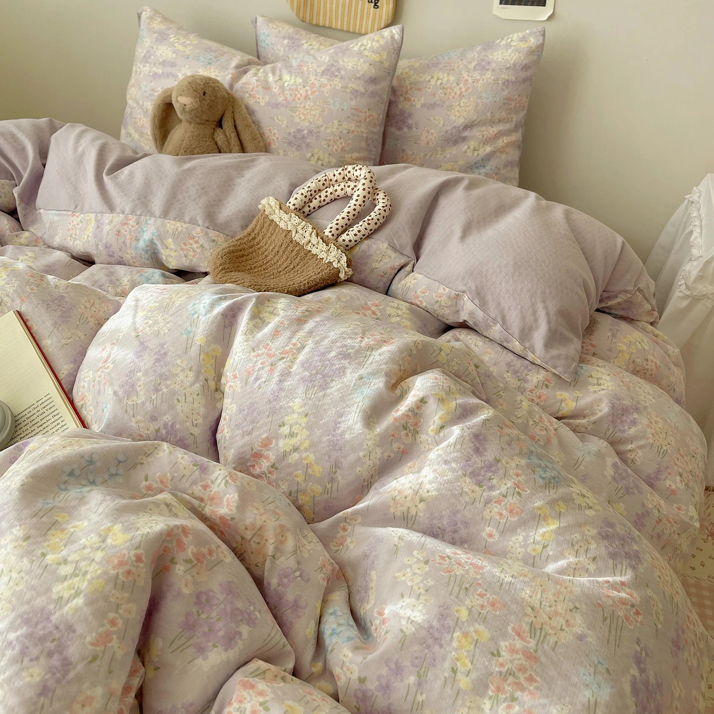 Home Microfiber Duvet Cover 1Pc Breathable Soft Zipper Closure Corner Ties Wrinkle Resistant Hypoallergenic Bedding for Bedroom
