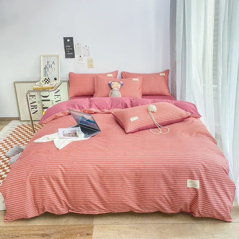 Small plaid pattern style single quilt cover double bed down duvet cover220x240cm large size quilt cover without pillowcase