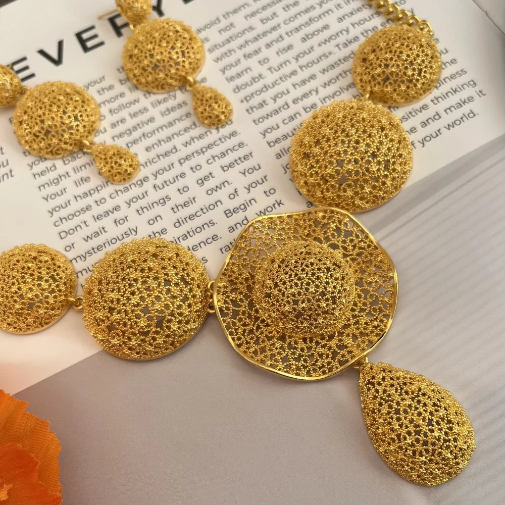 Nigerian Jewelry Set Wedding Jewelry African Designer Earrings Bridal Necklace