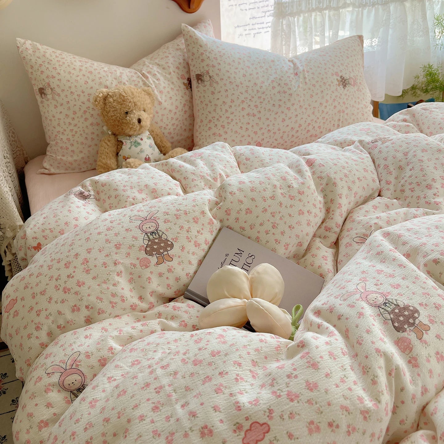 Home Microfiber Duvet Cover 1Pc Breathable Soft Zipper Closure Corner Ties Wrinkle Resistant Hypoallergenic Bedding for Bedroom