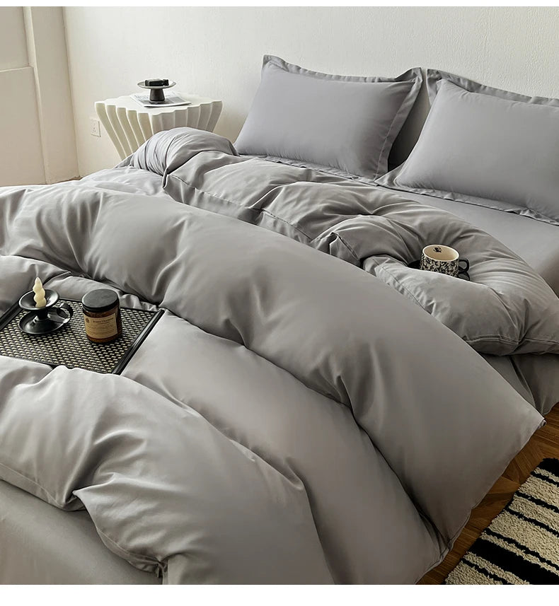 Ins Style Solid Color Duvet Cover Washed Bedclothes Comforter Cover Soft Bedding Quilt Covers 150x200cm / 200x230cm / 220x240cm