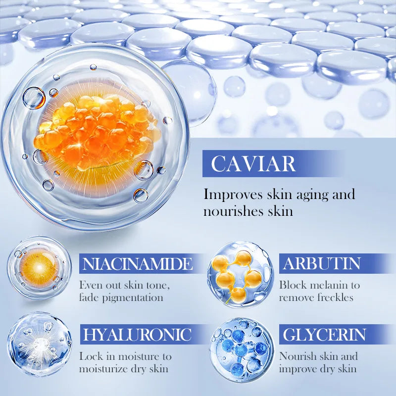 5pcs  Caviar Hyaluronic Acid Moisturizing Facial Masks Brightening Firming Hydrating Face Mask Facial Skin Care Products