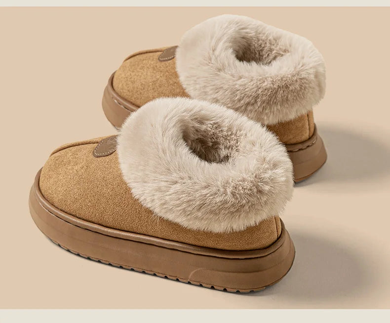 Fleece Lined Winter Slippers For Men Women With Ankle Cover Thick Sole Lightweight Eva Indoor Outdoor Warm Home Shoes Multiple C