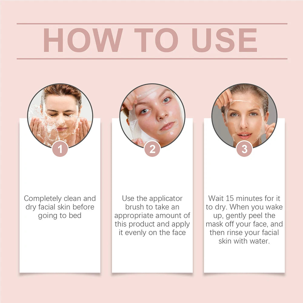 75ml Collagen Peel-off Face Mask Night Wrapping Mask + 50g Collagen Jelly Cream Firming Skin Moisturizing Facial Masks Cream