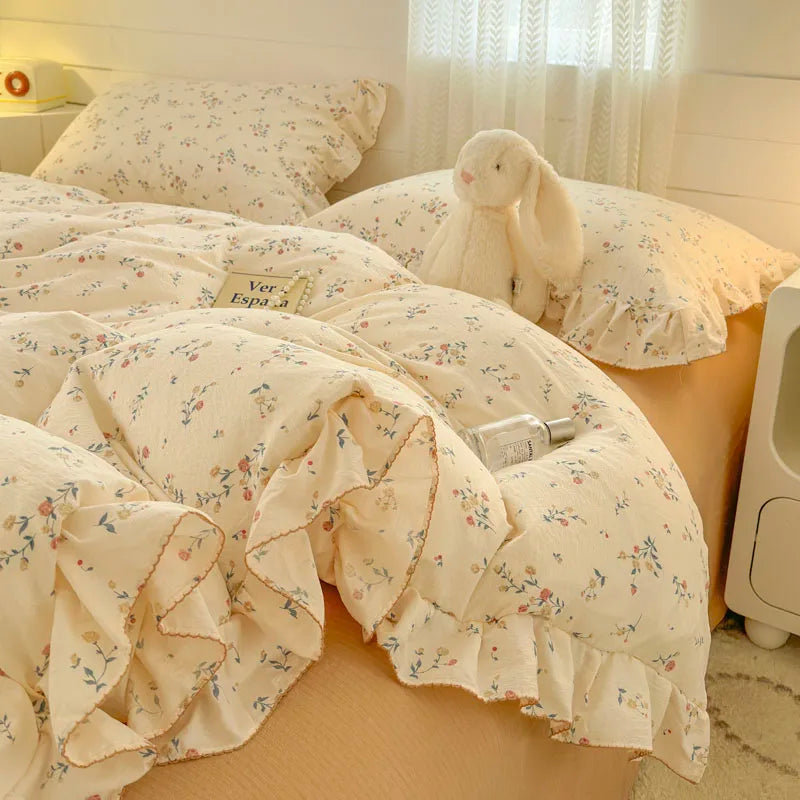 Bonenjoy Lace Duvet Cover Printed Home Quilts Cover Ruffles Comforter Covers Adults Kids Room Bedding (Pillowcase Need Order)